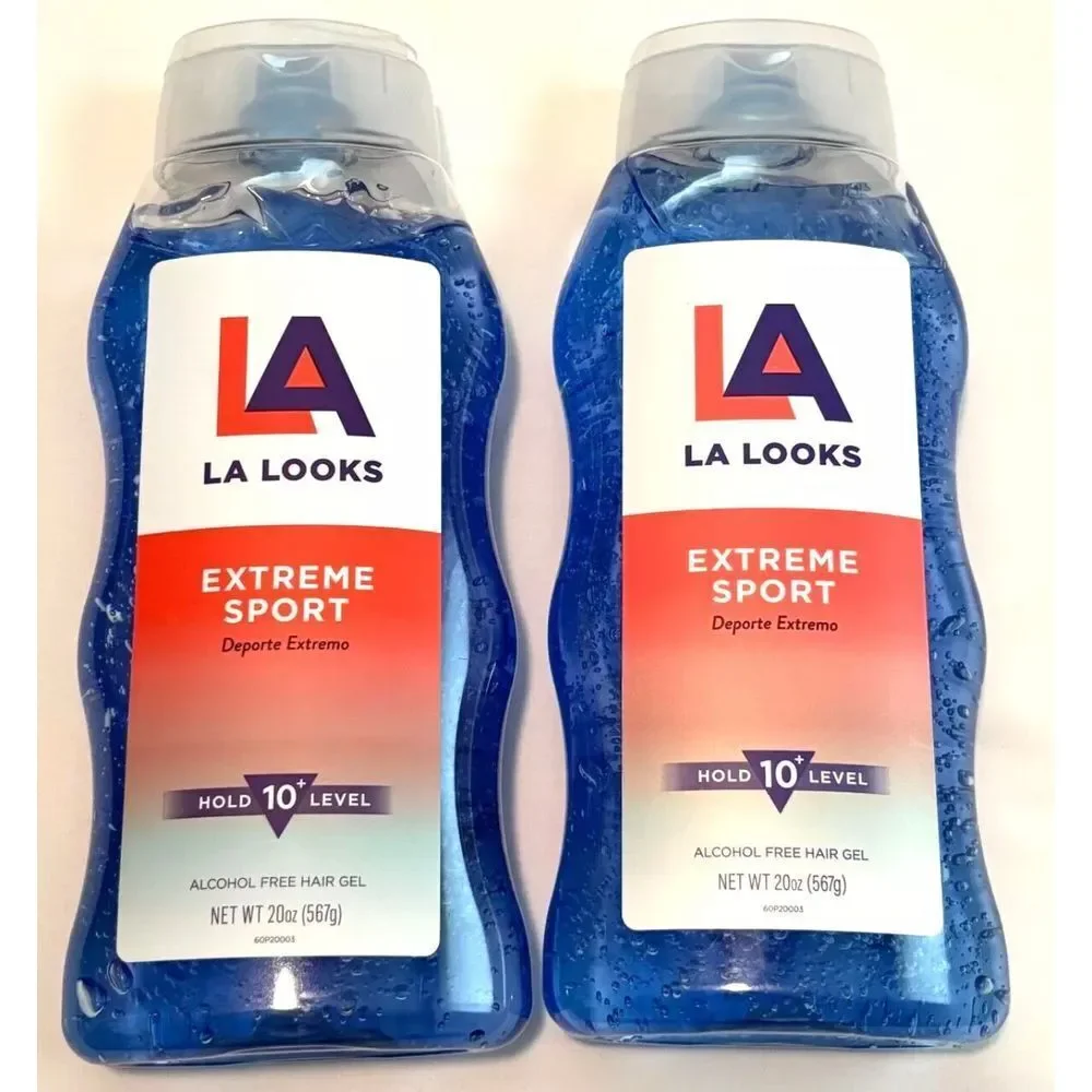 LA Looks Extreme Sport Alcohol-Free Hair Gel Hold Level 10 Blue 20oz (2-Pack)‎
